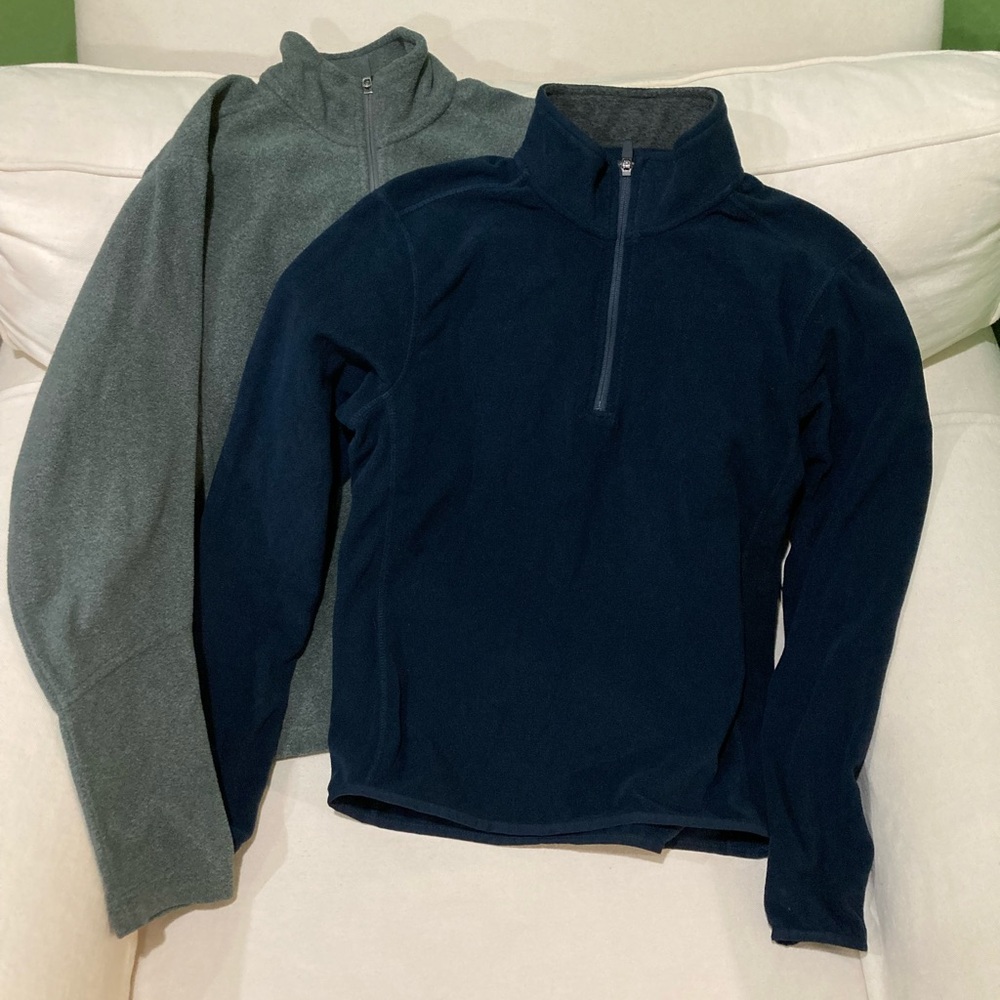 Lot of TWO Land’s End men’s small quarter zip pullover fleece. Nice condition.